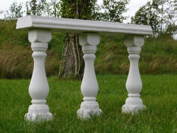 Lot de 3 poteaux balustres avec fenêtre – 60 cm – pierre