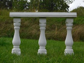 Lot de 3 poteaux balustres avec fenêtre – 60 cm – pierre