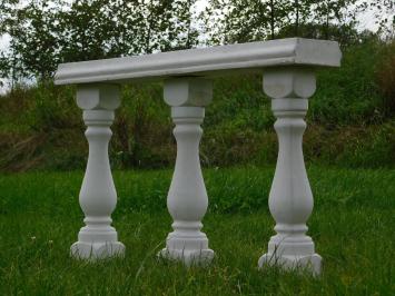 Lot de 3 poteaux balustres avec fenêtre – 60 cm – pierre