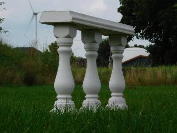 Lot de 3 poteaux balustres avec fenêtre – 60 cm – pierre