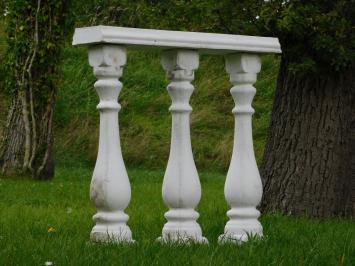 Set aus 3 Balusterpfosten mit Fenster – Für Balkon oder Garten – Stein – 90 cm hoch