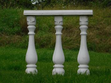 Set aus 3 Balusterpfosten mit Fenster – Für Balkon oder Garten – Stein – 90 cm hoch