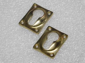 Satz rechteckiger Zylinderrosetten – Messing – 47 x 37 mm