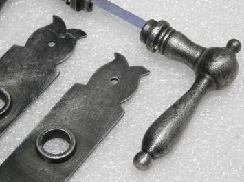 Set Deurbeslag - Klinken Cambridge + Deurplaten Baron BB 72 - Gietijzer Verzinkt