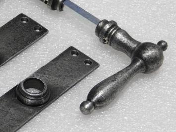 Set deurbeslag 'London' - klinken en deurplaten BB 72 - gietijzer verzinkt