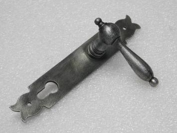 Türbeschlagset – Türgriffe Cambridge + Türschilder Noble PC 92 – Gusseisen, verzinkt