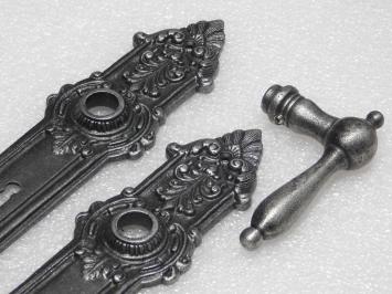 Set deurbeslag 'Classic' - klinken en deurplaten BB 72 - gietijzer verzinkt