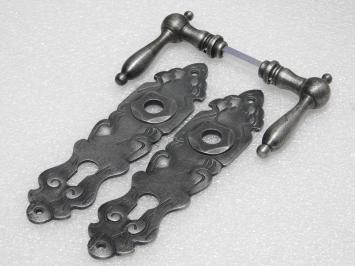 Quincaillerie de porte d'entrée en fonte zinguée - ensemble