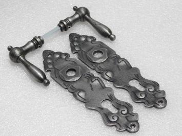 Quincaillerie de porte d'entrée en fonte zinguée - ensemble