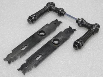 Set Deurbeslag - Klinken Oxford + Deurplaten Baron BB 72 - Gietijzer Verzinkt