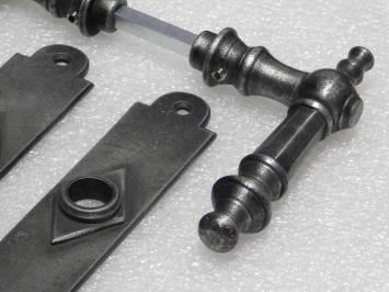 Deurklinken en deurplaten - verzinkt gietijzer - PC92 - deurbeslag set