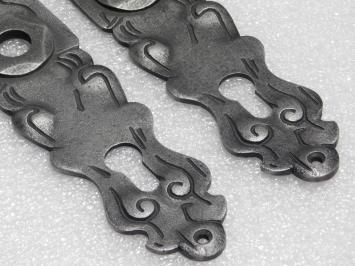 Set Deurbeslag - Klinken Windsor + Deurplaten Royale PC 92 - Gietijzer Verzinkt