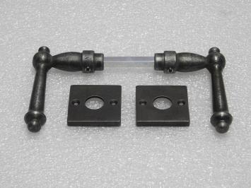 Türbeschlagset – York-Türgriffe + Türgriffrosetten – Gusseisen, verzinkt