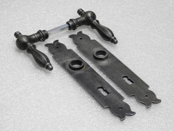 Set Deurbeslag - Klinken Kensington + Deurplaten Baron BB 72 - Gietijzer Verzinkt