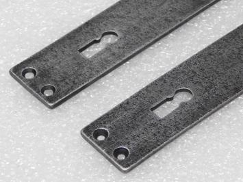 Set Deurbeslag - Klinken Windsor + Deurplaten Blanco BB 72 - Gietijzer Verzinkt