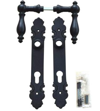 Set Türgriffe mit  Türbeschlägen PZ92 – Antikes Eisen – ORB-Finish