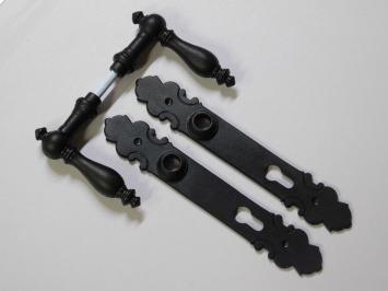Set Türgriffe mit  Türbeschlägen PZ92 – Antikes Eisen – ORB-Finish