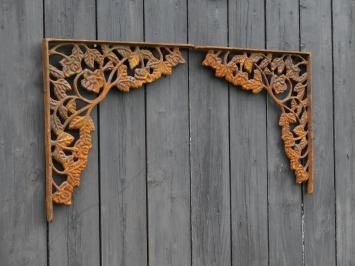 Lot de 2 équerres d'angle - 36,5 x 36,5 cm - fonte - rustique