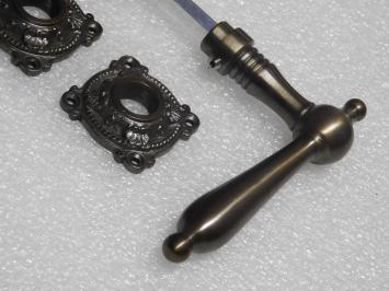 Ensemble de poignées de porte « Classic » avec rosaces – laiton patiné