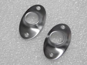 Set aus 2 ovalen Nietrosetten – mattes Nickel – 57 x 33 mm