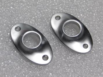 Lot de 2 rosaces ovales à rivets – nickel mat – 57 x 33 mm