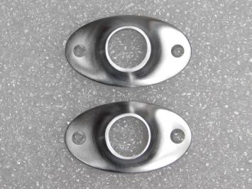 Lot de 2 rosaces ovales à rivets – nickel mat – 57 x 33 mm