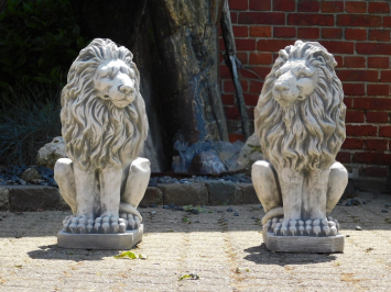 Löwen-Set – links & rechts – aus Vollstein