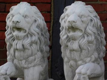 Löwen mit Schild - 2er-Set - Stein