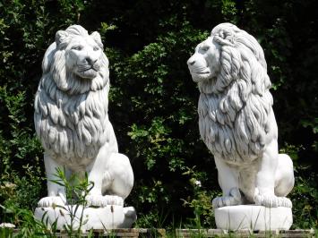Set leeuwen - imposant - 135 cm - exclusieve decoratie - wit