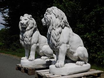 Set leeuwen - imposant - 135 cm - exclusieve decoratie - wit