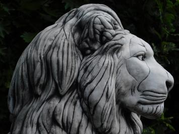 Set de lions en pierre - XXL 135 cm - blanc avec accents foncés