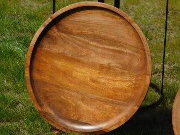 Set de 2 tables robustes - bois avec base en métal noir