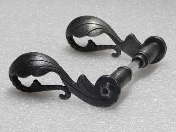 Set Türgriffe Vienna und Schlossrosetten, quadratisch, Gusseisen verzinkt