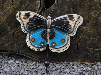 Schmetterlingsgarderobe blau - handgefertigt aus Metall