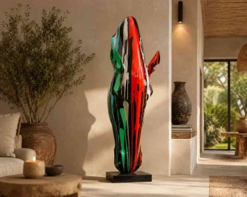 XL paardenhoofd kunstbeeld op voet – 152 cm – polystone