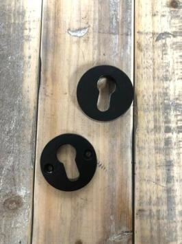 Rosette de sécurité en fer, serrure de porte à cylindre, rosette anti-effraction, noire