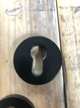 Rosette de sécurité en fer, serrure de porte à cylindre, rosette anti-effraction, noire