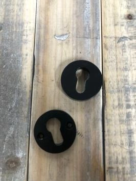 Rosette de sécurité en fer, serrure de porte à cylindre, rosette anti-effraction, noire