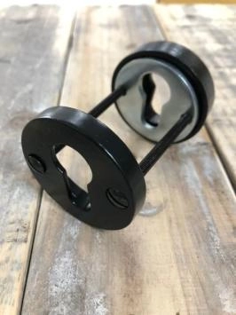 Rosette de sécurité en fer, serrure de porte à cylindre, rosette anti-effraction, noire