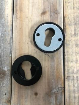 Rosette de sécurité en fer, serrure de porte à cylindre, rosette anti-effraction, noire