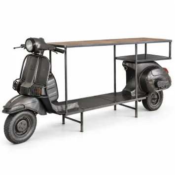 Scooter bartafel – 270 cm – unieke sidetable met opbergrek