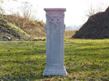 Sockel - mit Schleife - Stein - 75 cm - klassisches Weiß - robust