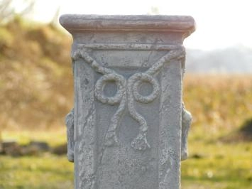 Sockel - mit Schleife - Stein - 75 cm - klassisches Weiß - robust