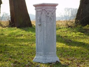 Sockel - mit Schleife - Stein - 75 cm - klassisches Weiß - robust