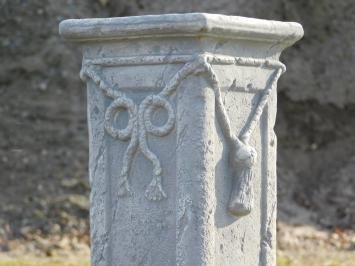 Sockel - mit Schleife - Stein - 75 cm - klassisches Weiß - robust