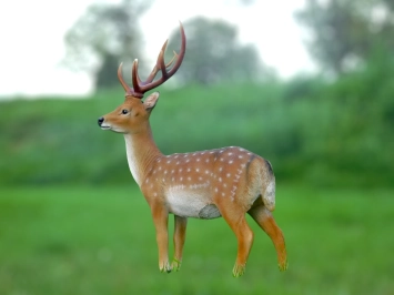 Sikahert - tuinbeeld 'hert met gewei' kunststof - 100 cm