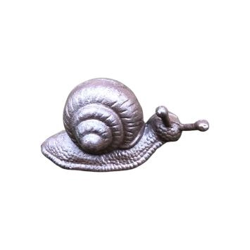 Slak - gietijzeren beeld - 17 x 8 cm - bruin/zwart