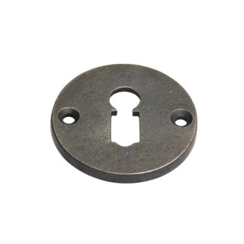 Runde Schlossrosette für Zimmertüren – BB – verzinktes Gusseisen – grau