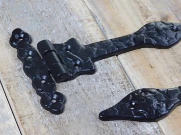 Tür-Schrank-Scharnier, schwarzes Brustband antikes Eisen Türscharnier mittelalterlich
