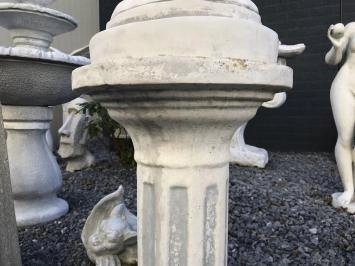 Colonne ronde - pierre - 62 cm - look classique - blanc